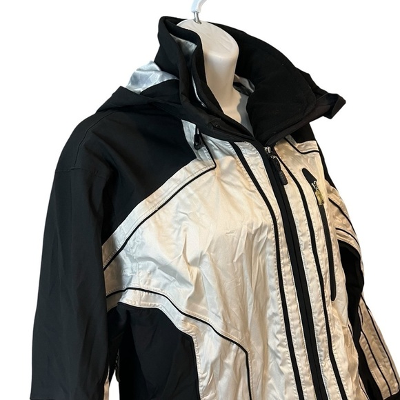 VOLKL Nano Ski Snowboarding Hooded Jacket Coat Womens US 8 Silver Black - Picture 4 of 15